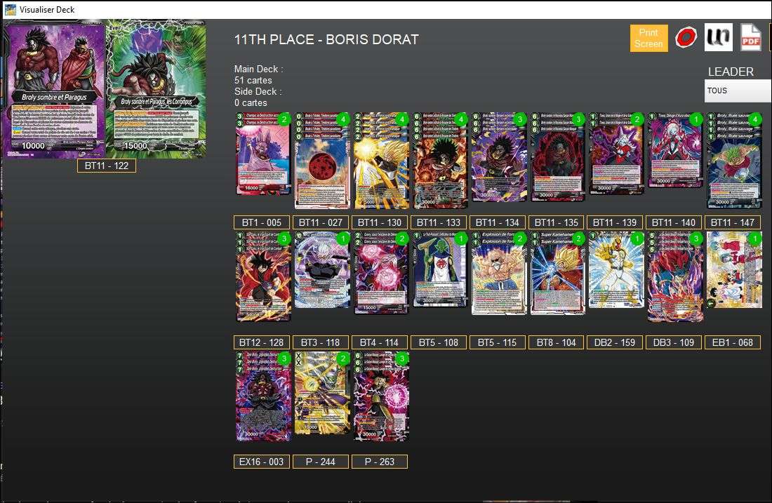 Decklist de Boris Dorat