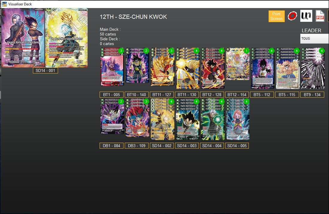 Decklist de Sze Chun Kwok