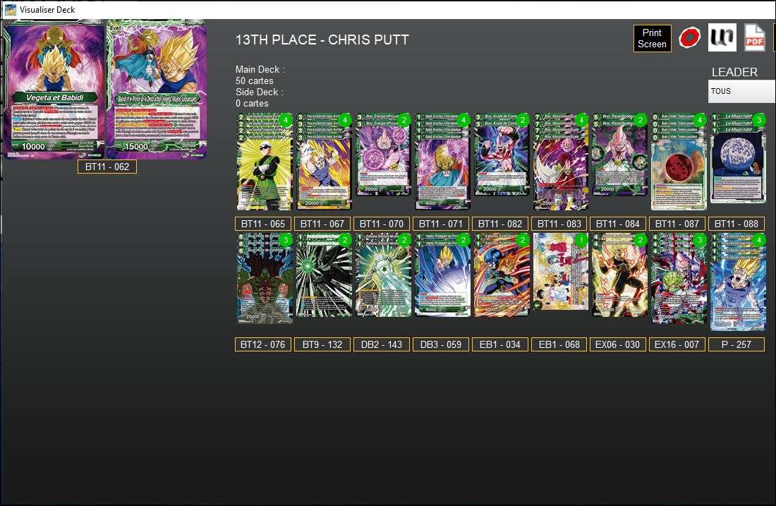 Decklist de Chris Putt