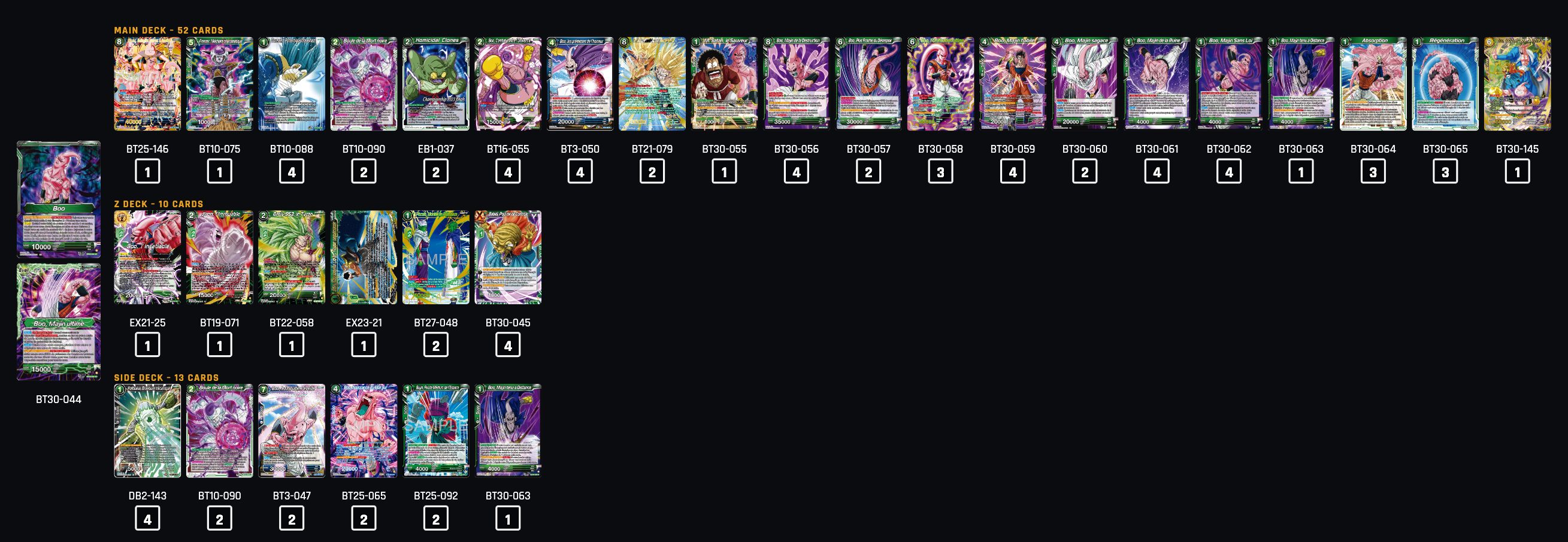 Decklist de Majin