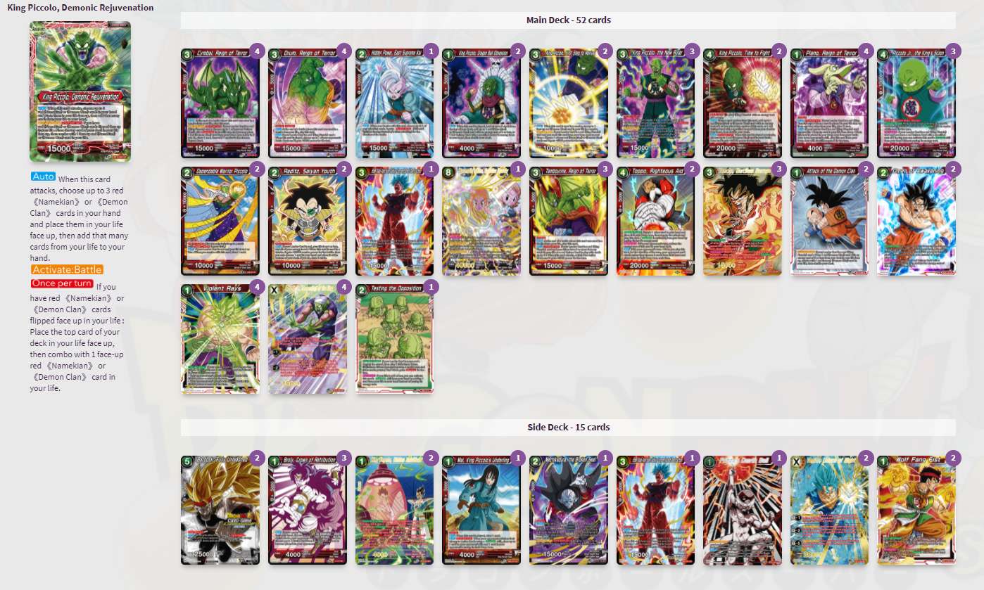 Decklist de Enrico Russo