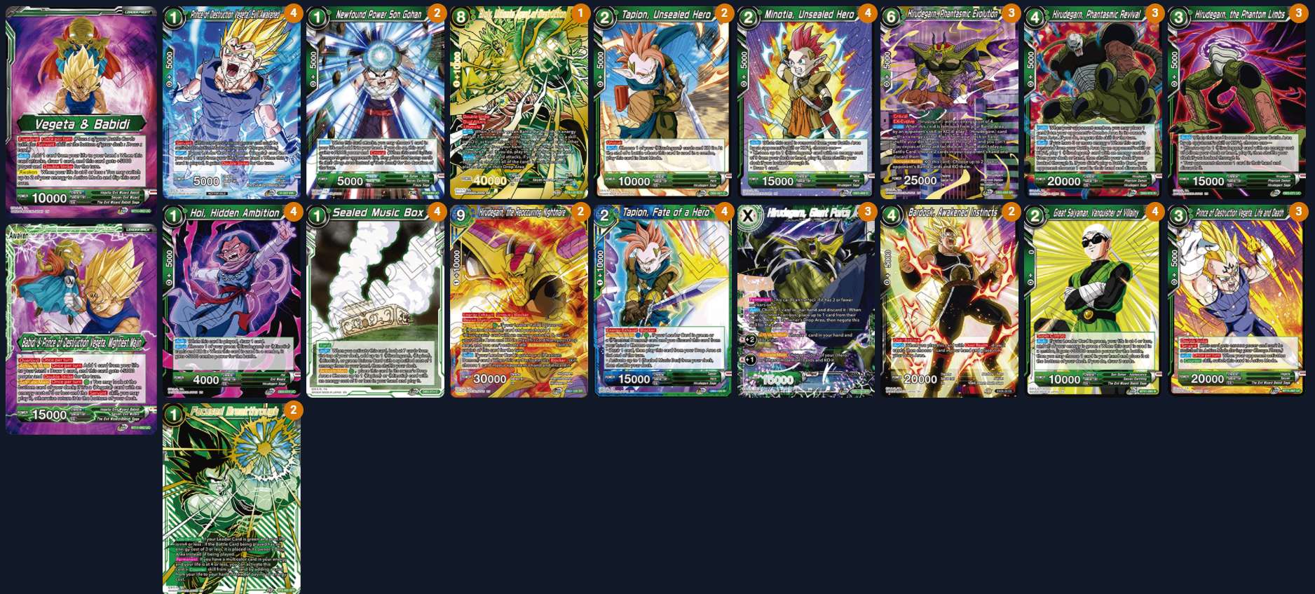 Decklist de Jahill Williams