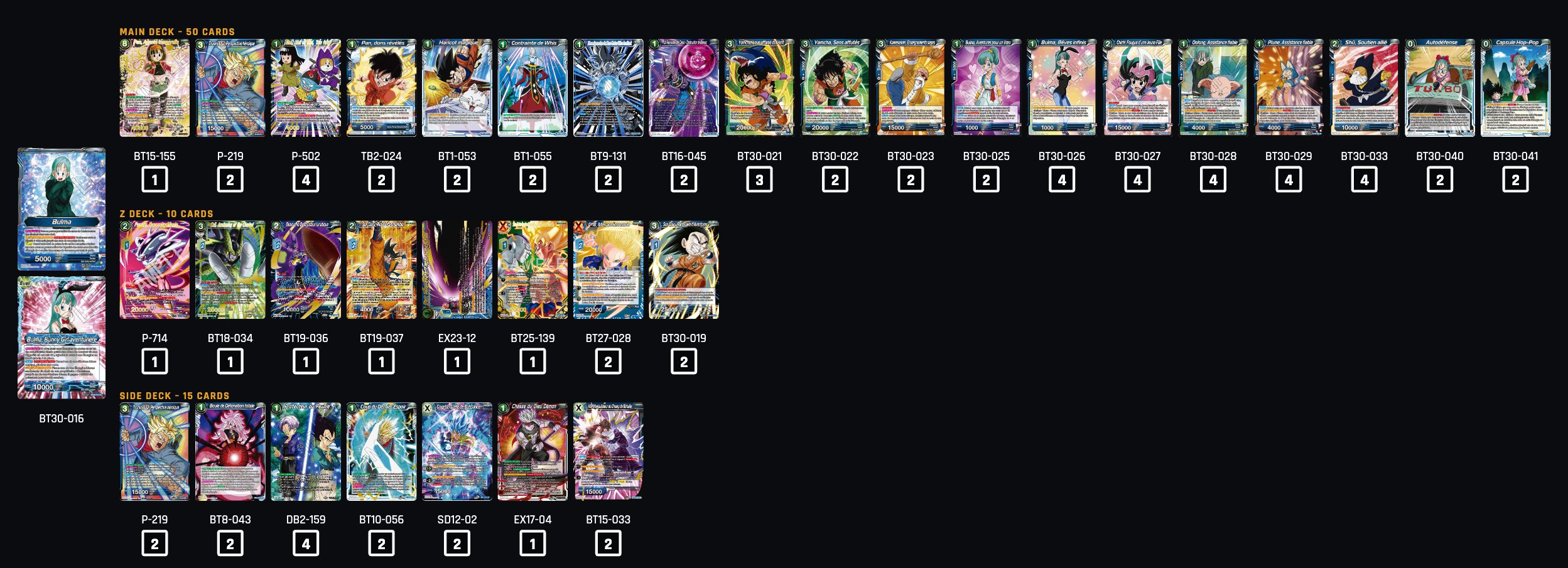 Decklist de Sublett